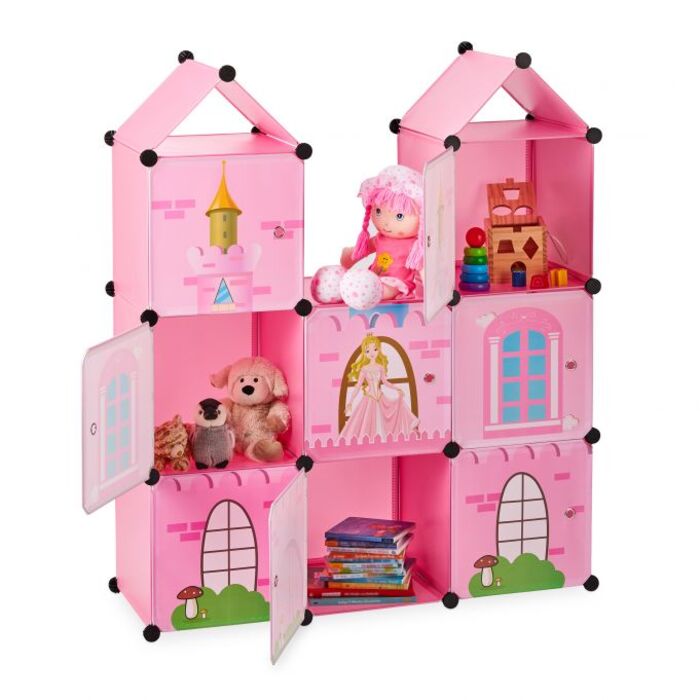 Relaxdays Castle-Themed Shelving Unit for Children's Room