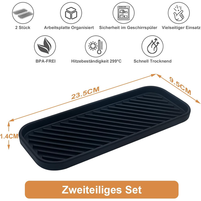 Стильний тримач для мила з силікону для кухні та ванної кімнати (2 шт., чорний)