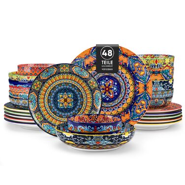 Набір тарілок Vancasso 6 шт. для мюслі, супу, салату, рамену, десерту, пасти, корнфлейкс (6x 840 мл)