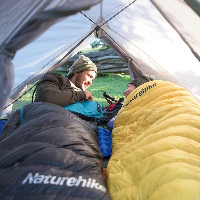 Спальний мішок Naturehike 4 сезони, Mumienschlafsack, зимовий, водовідштовхувальний, компактний, для кемпінгу, подорожей, туризму (Чорний, 650FP)