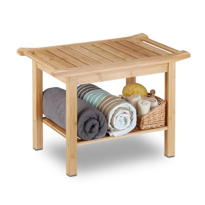 Relaxdays Bamboo Bathroom Bench