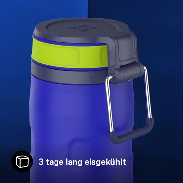 Термос-пляшка STANLEY 1913 IceFlow Bottle Twist Flip 0.47L, герметична пляшка для води з кришкою Twist Flip, Cobalt Chartreuse