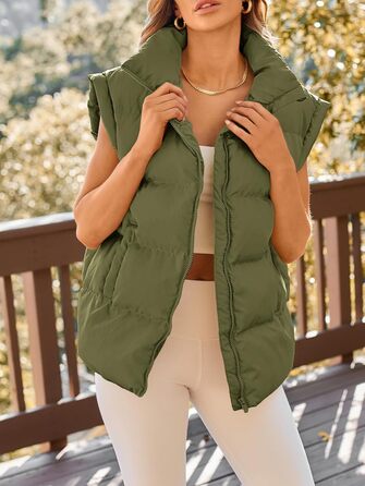 Жіноча пухова куртка AUTOMET, стильна осіння та зимова куртка, пуховий костюм, трендові куртки з рукавами, верхній одяг, зимовий одяг (XL, Зелений (Хакі))