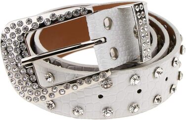 Жіночий пояс Fenteer з стразами, джинсовий, шкіряний, 3,5 см