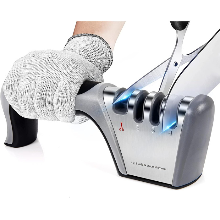 Точилка для ножів Adoric з 3/4 ступенів, вольфрамовий сталь, діамант, кераміка | Точилка для ножів