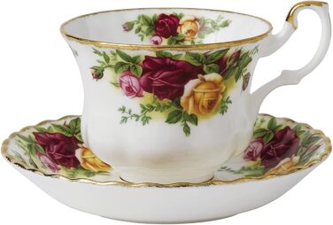 Чайник Royal Albert Old Country Roses 1,2 л, білий з кольоровим квітковим принтом (набір з чашкою та блюдцем)
