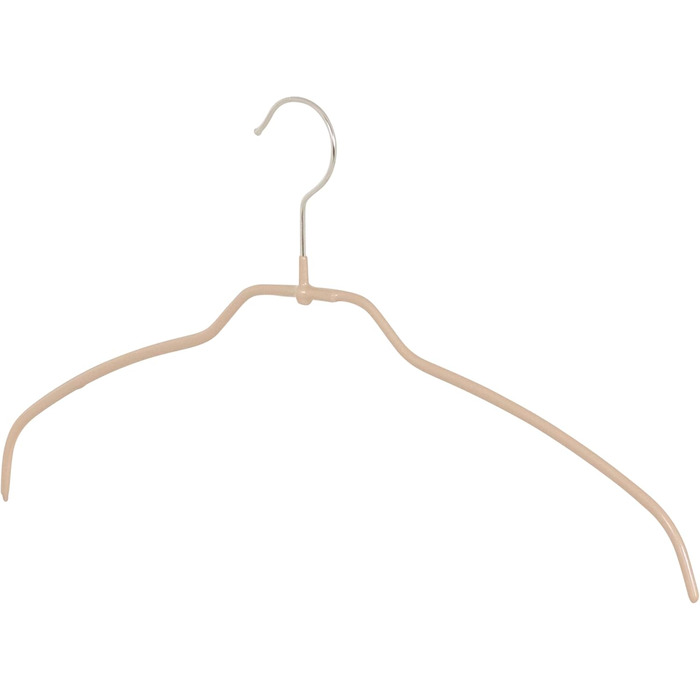 MAWA Clothes Hangers, Set of 20, Space-Saving and Non-Slip, with 360° Swivel Hook, for Blouses, Shirts, and T-Shirts, 36 cm, Latte Macchiato