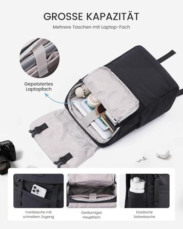 LOVEVOOK Рюкзак для ноутбука 15.6 дюймів, жіночий/чоловічий, для підлітків, універсальний, водонепроникний, для школи, університету, подорожей, роботи, зелений, бежевий, чорний, білий