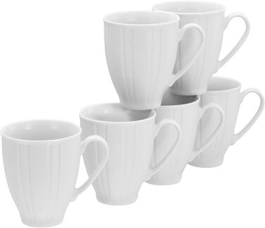 CreaTable Серія Barcelona: 12-Piece Porzellan Geschirrset, Tafelservice, Made in Europe (6-Piece Becherset)