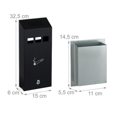 Relaxdays Black Wall-Mounted Cup Holder