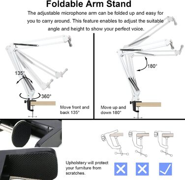 Тримач мікрофона YOUSHARES для Razer Seiren Mini/V3 Mini - професійний кріплення з поп-фільтром для геймінгу, стрімінгу та подкастингу