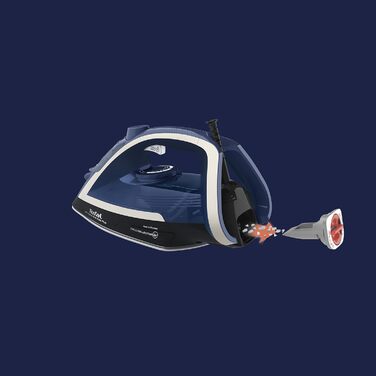 Tefal FV6846E1 Ultragliss Plus Anti-Kalk Steam Iron | 2800 Watts | Removable scale collector | 50 g/min continuous steam output | 260 g/min steam boost | Auto shut-off | blue/white Single 260g/min Steam + 2800W