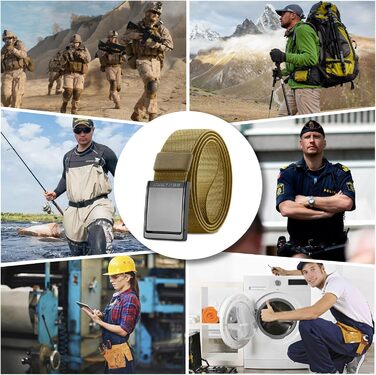 Тактичний пояс чоловічий BESTKEE, 3.8 см, регульований, нейлон, металева блискавка, розмір M (91-105 см)