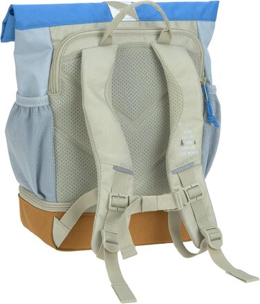 Дитячий рюкзак LÄSSIG з нагрудним ременем, 12 літрів, водонепроникний, Rolltop, зелений/блакитний