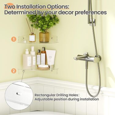 Настінні полиці Upsimples, 4 шт., білі, без свердління, 38x10 см, для ванної, спальні та кухні