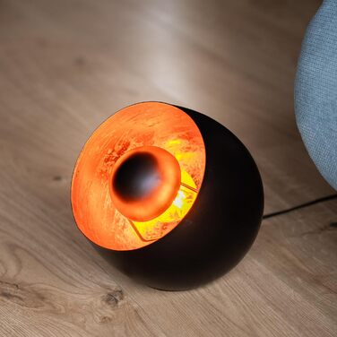 Настільна лампа ZEYA чорного кольору з мідними акцентами, Ø 23 см, в стилі лофт та ретро, E27, 40W