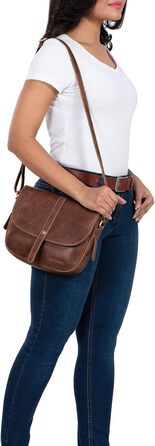 Стильна сумка-месенджер STILORD Kira з натуральної шкіри вінтаж, коричнева (Cognac/Maraska) - ідеальна для вечірок та повсякденного використання