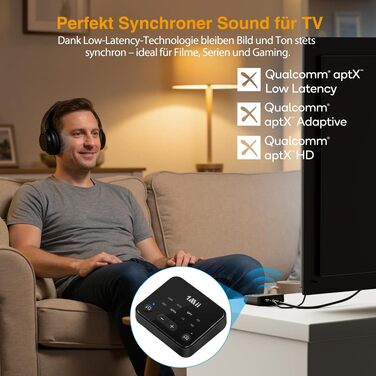Bluetooth 5.3 трансмітер 1Mii для телевізора з підтримкою aptX Low Latency та Dual Link, B06T6-US
