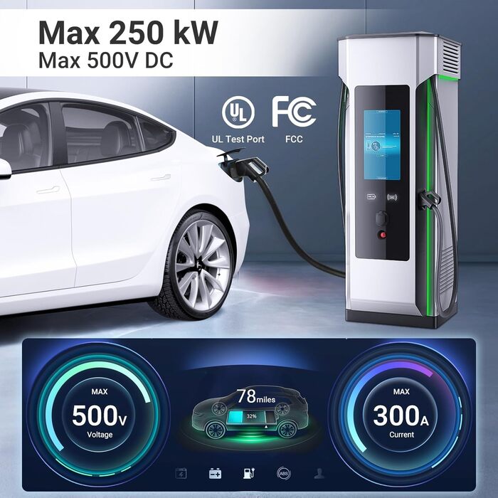 Кабель зарядний Type 2 22kW 32A 7.5м 3-фазний Mennekes IP55 для електромобіля EV/PHEV (адаптер CCS1 на Tesla в комплекті)