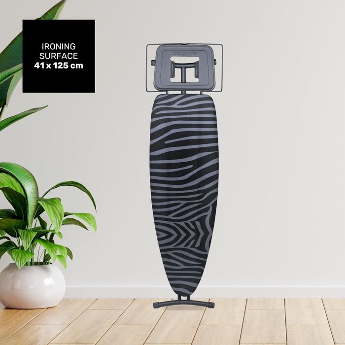 Гладильна дошка Taurus - складніша, регульована по висоті, для прасувальних станцій, 130 x 48 см, чорна