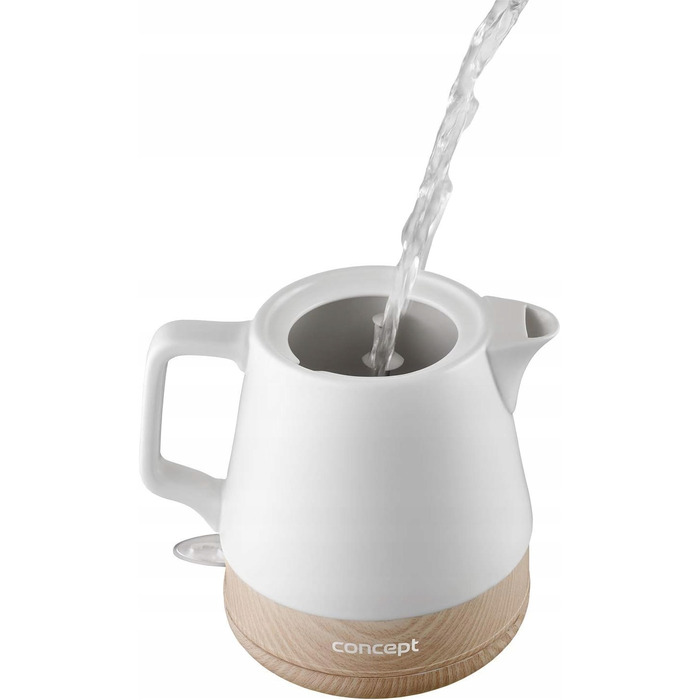 Електричний чайник Concept RK0060, 1200 Вт, 1 л, білий, керамічний
