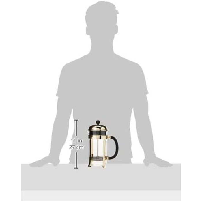 Bodum French Press Chambord 1L - Френч-прес для кави з нержавіючої сталі та скляної колби, 8 чашок, BPA-free, Made in Portugal