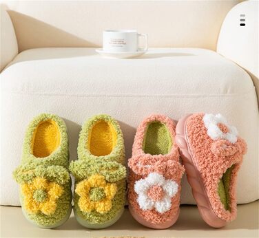 Жіночі та чоловічі халапи STAR FIRE з плюшу, з квітковим декором, антиковзаючі, теплі зимові халапи для дому, бавовна, розмір 40/41 EU, червона шкіра