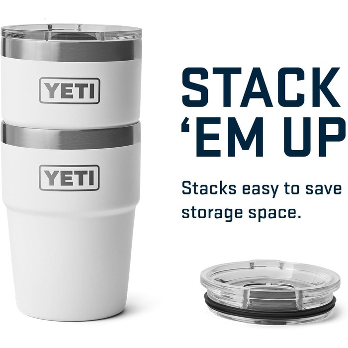 YETI Rambler Stackable Cup with MagSlider Lid - White, 16 oz