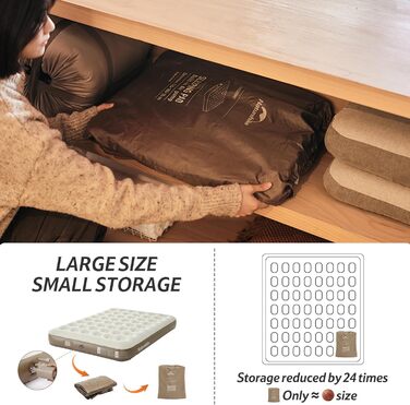 Надувний матрац Naturehike 2 персони з електричним насосом, 200x150x25 см, самонадувний, преміум-якість, для кемпінгу та дому