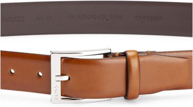 Чоловічий шкіряний ремінь BOSS Elloy-PC-An, італійського виробництва з логотипом, колір: Medium Brown