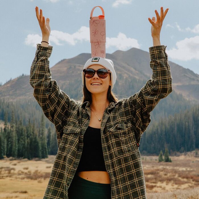 BOTTLE BOTTLE Insulated Water Bottle with Straw and Handle, Stainless Steel Water Bottles for Car, Sports, Home, Office, and School, 750 ml, Leak-Proof, Colors (Flowers)