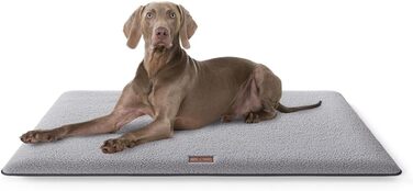 М'яка лежанка для собак Knuffelwuff Calliope з плюшевого матеріалу 120x80см сірого кольору - подушка для собак великих, середніх та маленьких порід - для дому, авто, кемпінгу, трейлера.