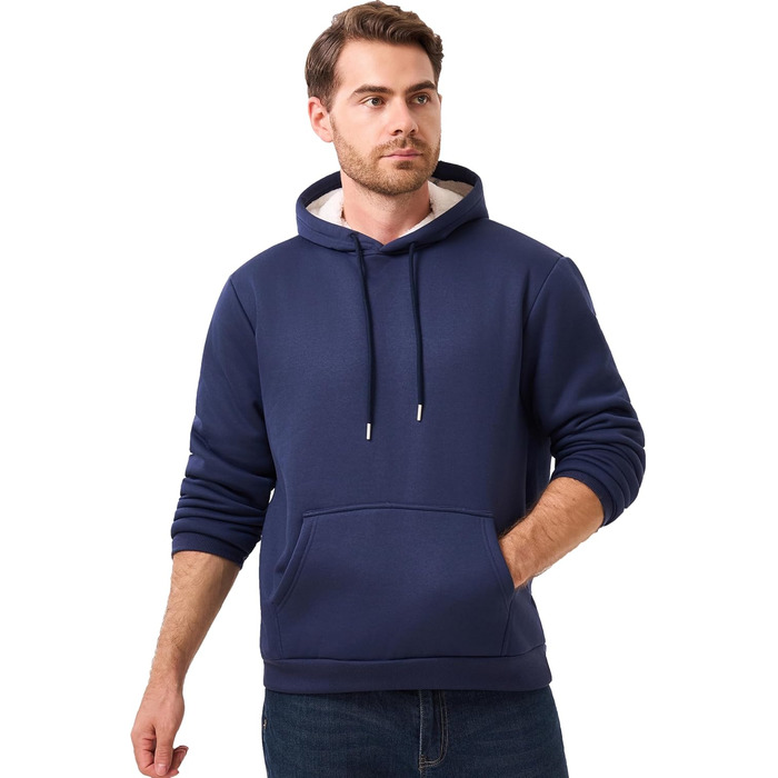 Чоловічий теплий худі з капюшоном (синій, L)