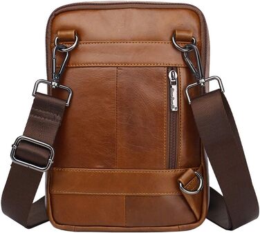 Шкіряна сумка-месенджер через плече Crossbody для чоловіків та жінок, чорна