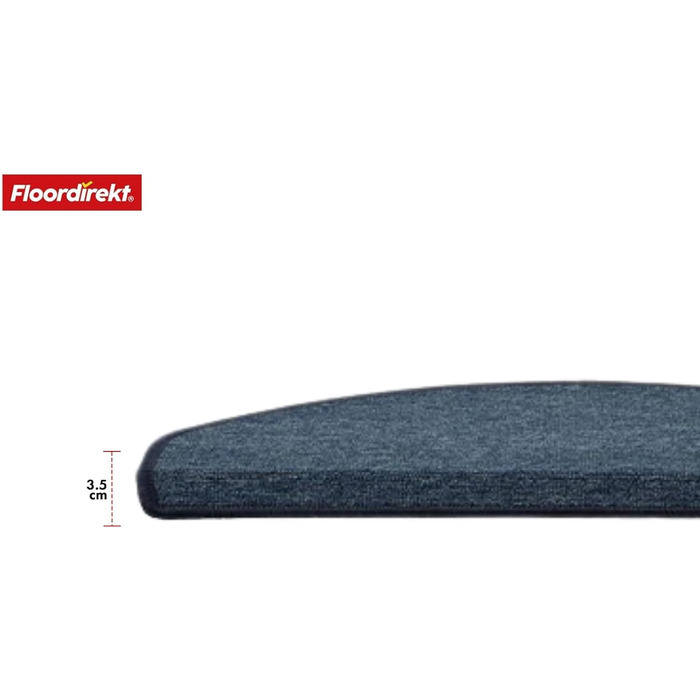 Килимок на сходинки Floordirekt 15 шт., 65x23 см, темно-синій (Лондон), самоклеючий, для внутрішніх сходів