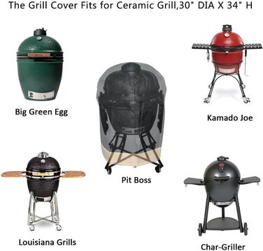 Чохол для гриля Kamado Onlyfire, сумісний з Big Green Egg Large, Kamado Joe Classic, Stand Alone, Grill Dome Large, Pit Boss K22, Louisiana K22