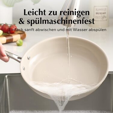 Redchef Ceramic Induction Nonstick Pan Set - 20/24/28cm - PTFE, PFAS, PFOA Free - Compatible with All Cooktops, Oven Safe, Dishwasher Safe