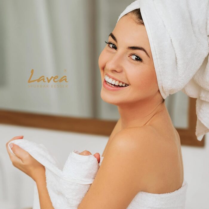 Набір банних рушників Lavea Elena, 4 шт, 70x140 см, пастельно-рожевий, 100% бавовна, м'яка махрова тканина