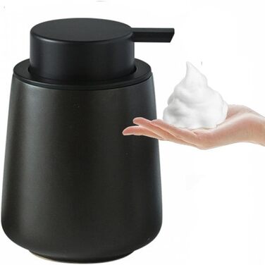 Дозатор для мила XUDREZ, 380 мл, кераміка, для кухні, наповнюваний, чорний