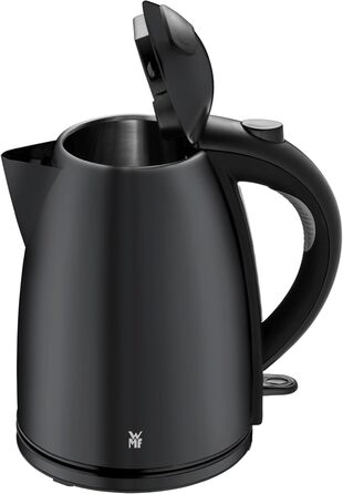 WMF Stelio Electric Kettle, Stainless Steel, 1.7L, Electric Kettle with Scale Filter, 2400 W, Illuminated Water Level Indicator, Matte Black Stainless Steel