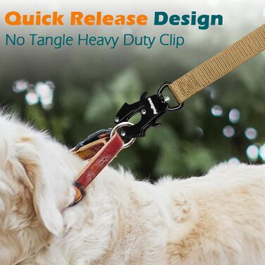 Міцна тактична повідок для собак PetBonus, 1,5м, еластична, з 2 м'якими ручками, страхувальний ремінь для авто, нашийник-антавка для дресирування, для великих та середніх собак (Армійний зелений, Хакі)