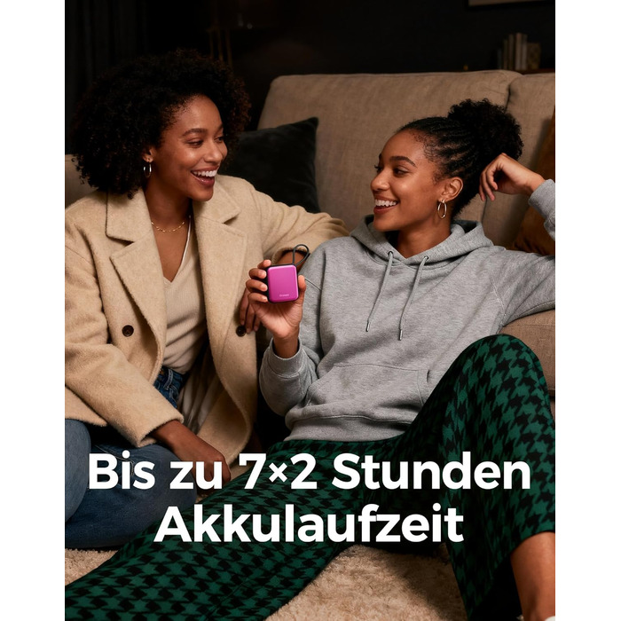 Електричні грілки для рук Ocoopa 2 шт. з акумулятором 4000mAh, USB, 3 режими нагріву, до 52°C, подарунок на Новий Рік, для зими, катання на лижах, подорожей та активного відпочинку, UT5 Nano Wiesengeflüster (Ocoopa x Künstleredition) (Рожевий)