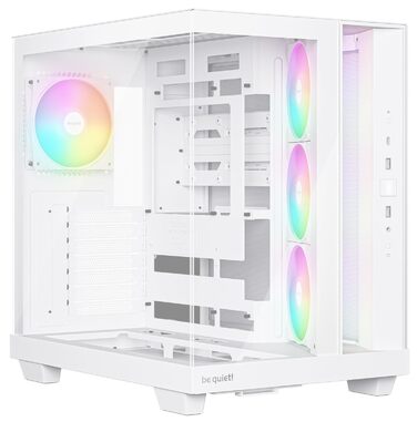 Корпус ПК be quiet! Light Base 500 LX: повністю скляна передня та бічна панелі, Dual Chamber, 4 вентилятори Pure Wings 3 PWM, без RGB, задній порт