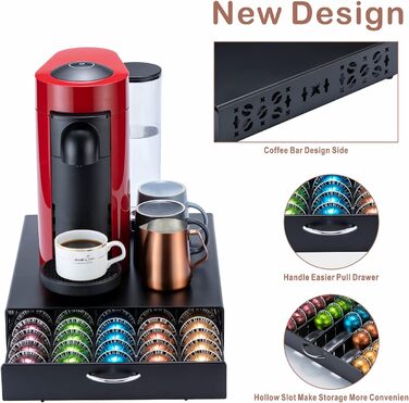 Організатор для капсул Nespresso Vertuo: металевий стійка на 50 капсул, чорний