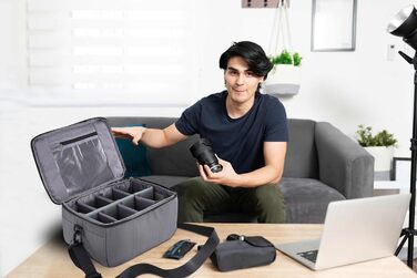 Сумка для камери Koolertron: захисна, водонепроникна, з регульованим ременем, для DSLR, фотограф-ентузіаст (сіра)