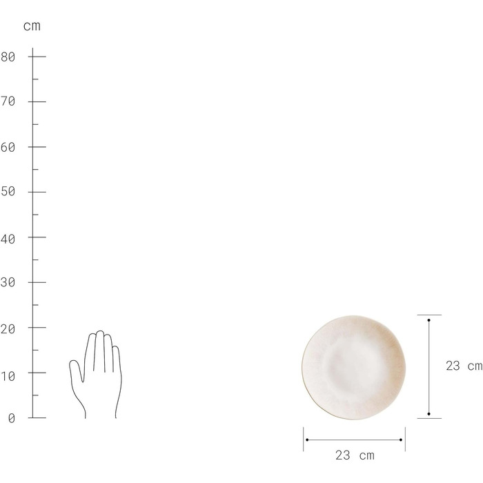 Набір посуду BUTLERS Atlantis 12 предметів: тарілки та миски | Керамічний посуд для 4 осіб | Стиль бохо, бежевий колір, для мікрохвильової печі та посудомийної машини