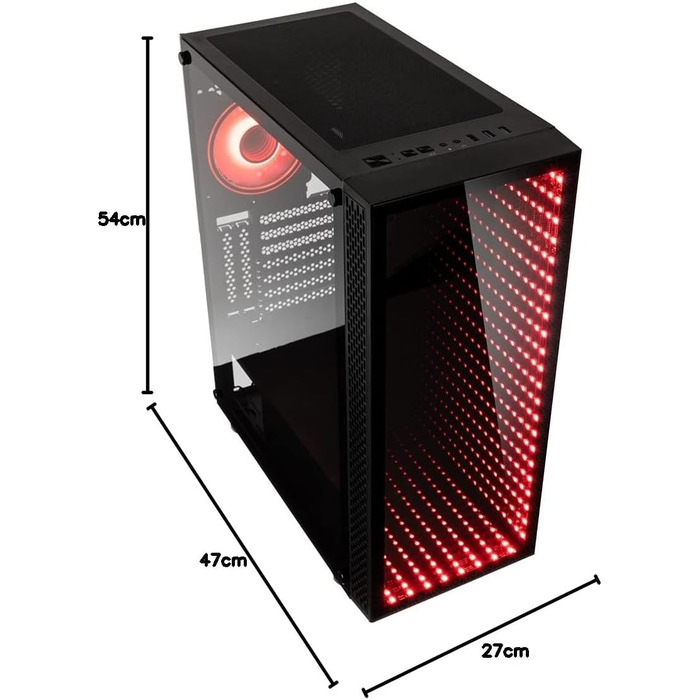 Корпус Kolink Void Rift Midi Tower з RGB-підсвічуванням, підтримка вертикального встановлення GPU, для геймінгу, скло, ATX