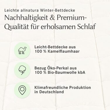 allnatura Lyovita Lycocell-Duo 135x200 cm Duvet - warm duvet optimally climate-regulating for 4 seasons - Breathable comforter filled with Lyocell/Tencel - suitable for allergy sufferers Lyocell-tencel Crèmeton