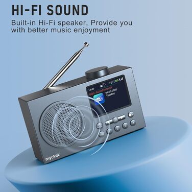 Портативне DAB/DAB+ радіо з цифровим радіо UKW, FM, Bluetooth 5.0, подвійний будильник, 40 попередніх станцій, 2.4' кольоровий дисплей (колір хакі)