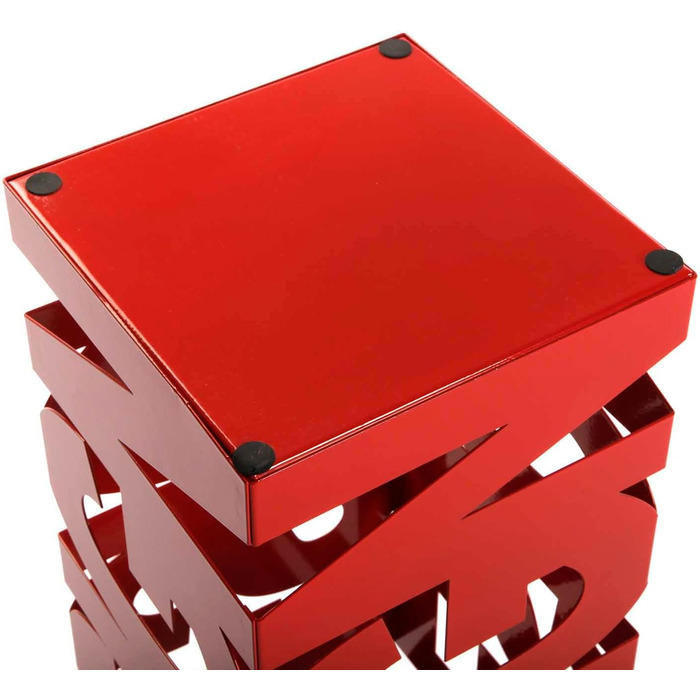 Versa Modern Umbrella Stand - Metal, White/Red - Entryway, Hallway, Living Room Organizer